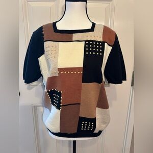 Vintage Alfred Dunner Colorblock Knit Top